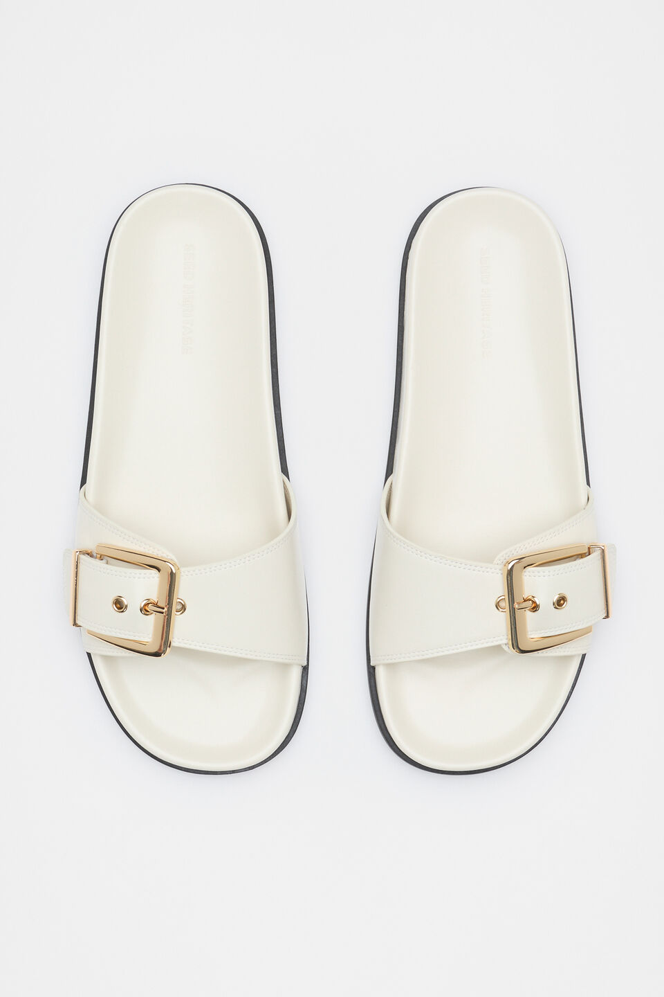 Asher Buckle Slide  Cream