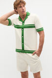 Contrast Trim Knit Shirt  Pea Green  hi-res