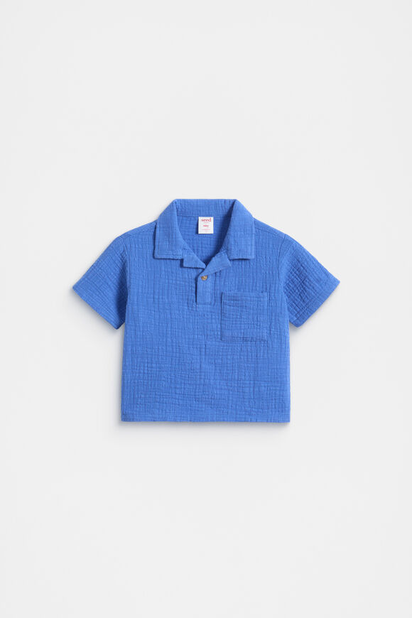 Textured Shirt  Azure Blue  hi-res
