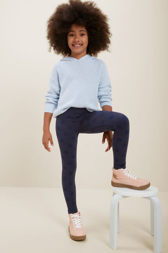 Terry Spot Leggings  Navy  hi-res