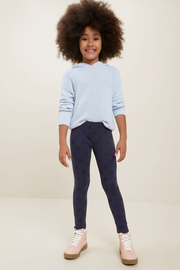 Terry Spot Leggings  Navy  hi-res