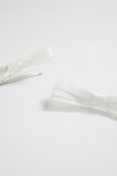 Grosgrain Bow Duck Clip  White  hi-res