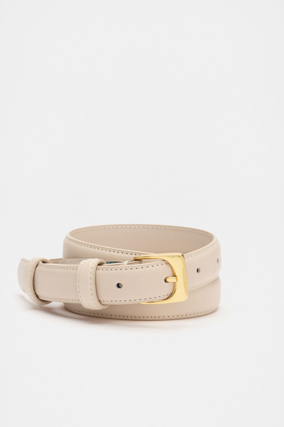 Kinsley Rounded Buckle Belt  Oat