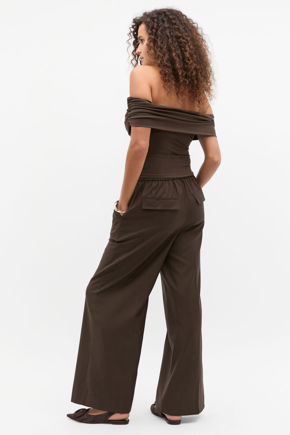 Off Shoulder Top  Dark Espresso