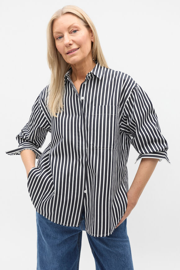 Cotton Stripe Shirt  Twilight Blue Stripe  hi-res