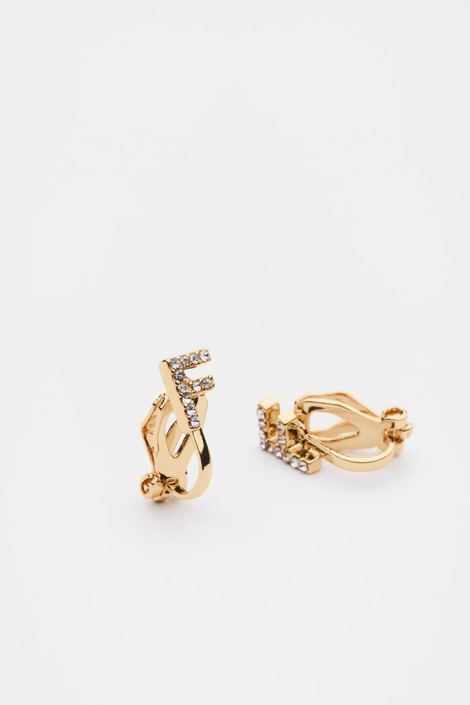 Initial Clip On Earings  F