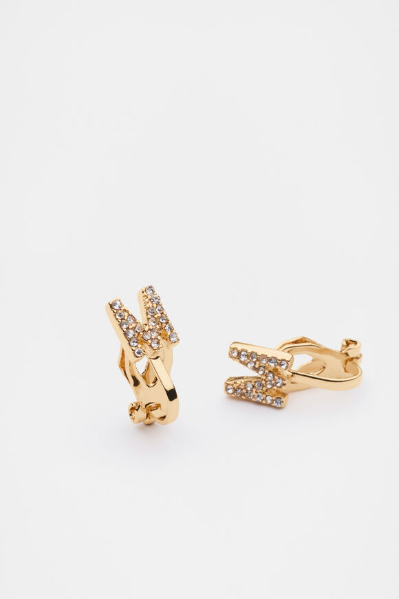 Initial Clip On Earings  M  hi-res