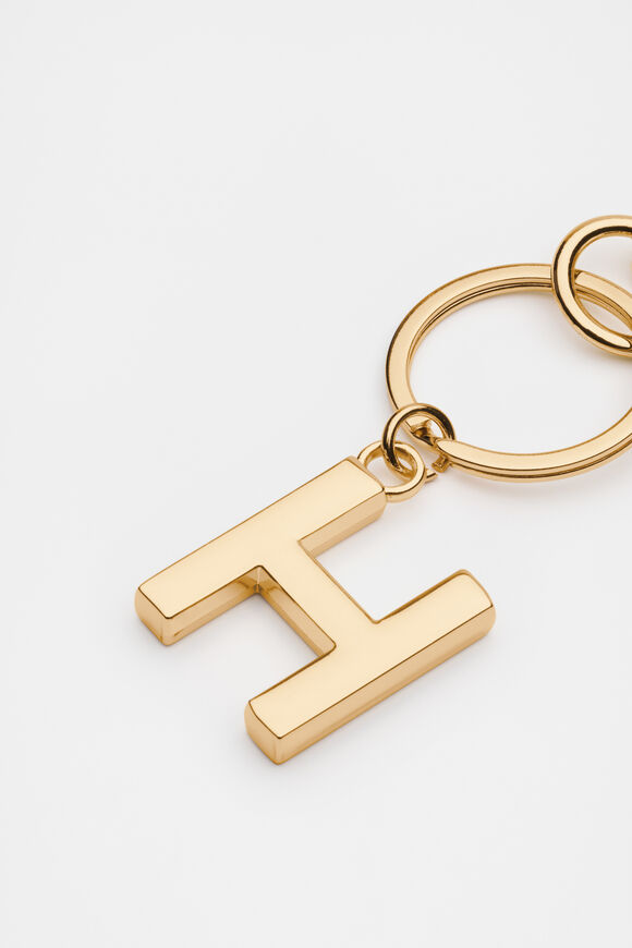 Gold Initials Keyring  H  hi-res