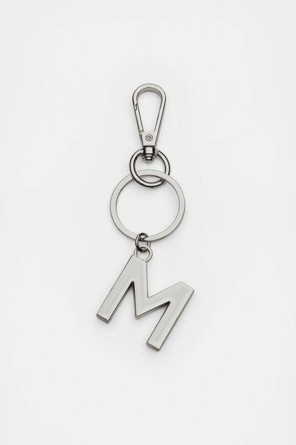 Silver Initials Keyring  M  hi-res