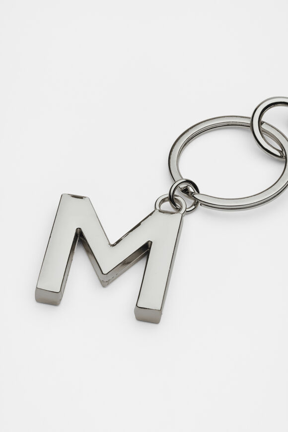 Silver Initials Keyring  M  hi-res