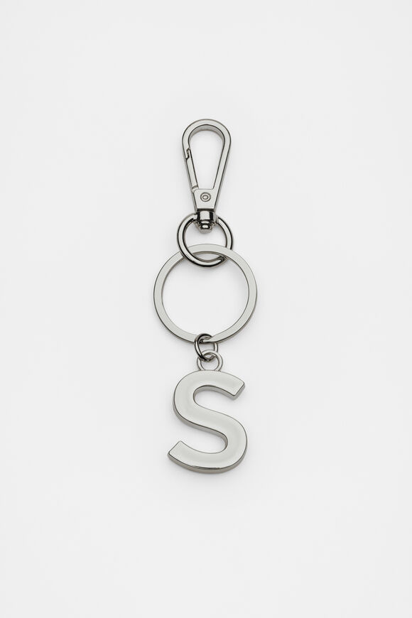 Silver Initials Keyring  S  hi-res