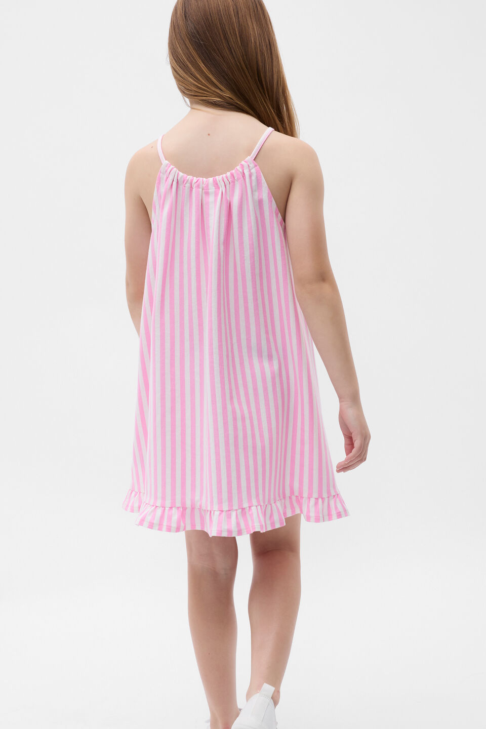 Stripe Logo Dress  Candy Pink