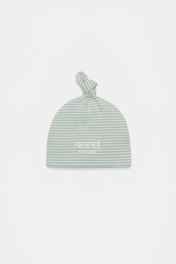 Core Logo Knot Hat  Sage Stripe  hi-res