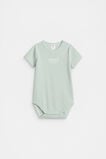 Core Rib Logo Bodysuit  Sage Stripe  hi-res
