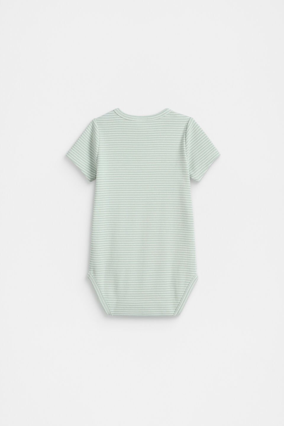 Core Rib Logo Bodysuit  Sage Stripe