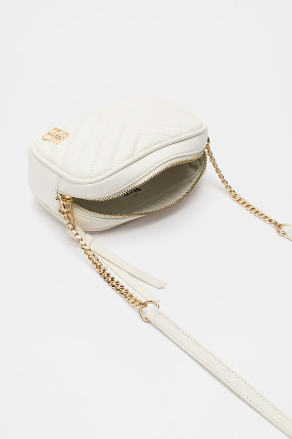 Quilted Logo Camera Bag  White  hi-res