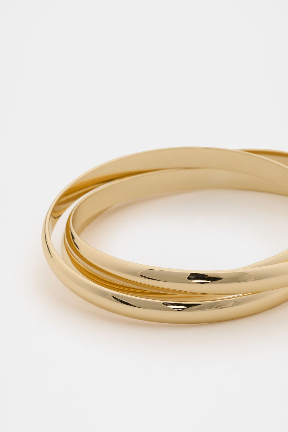Looped Links Bangle Stack  Gold