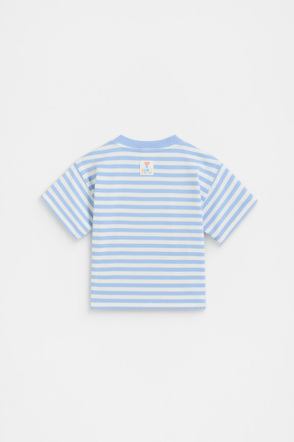 Loose Fit Rib Tee  Luna Blue