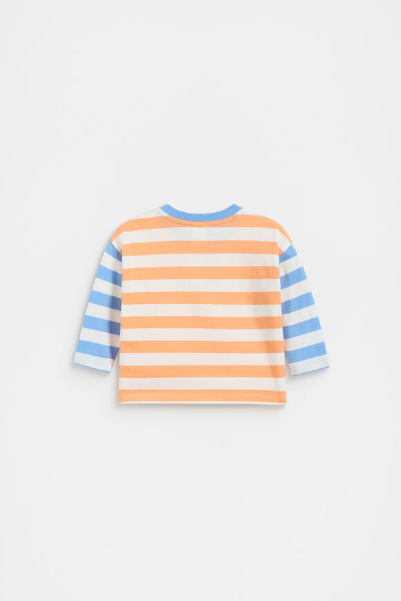 Long Sleeve Stripe Logo Tee  Apricot  hi-res