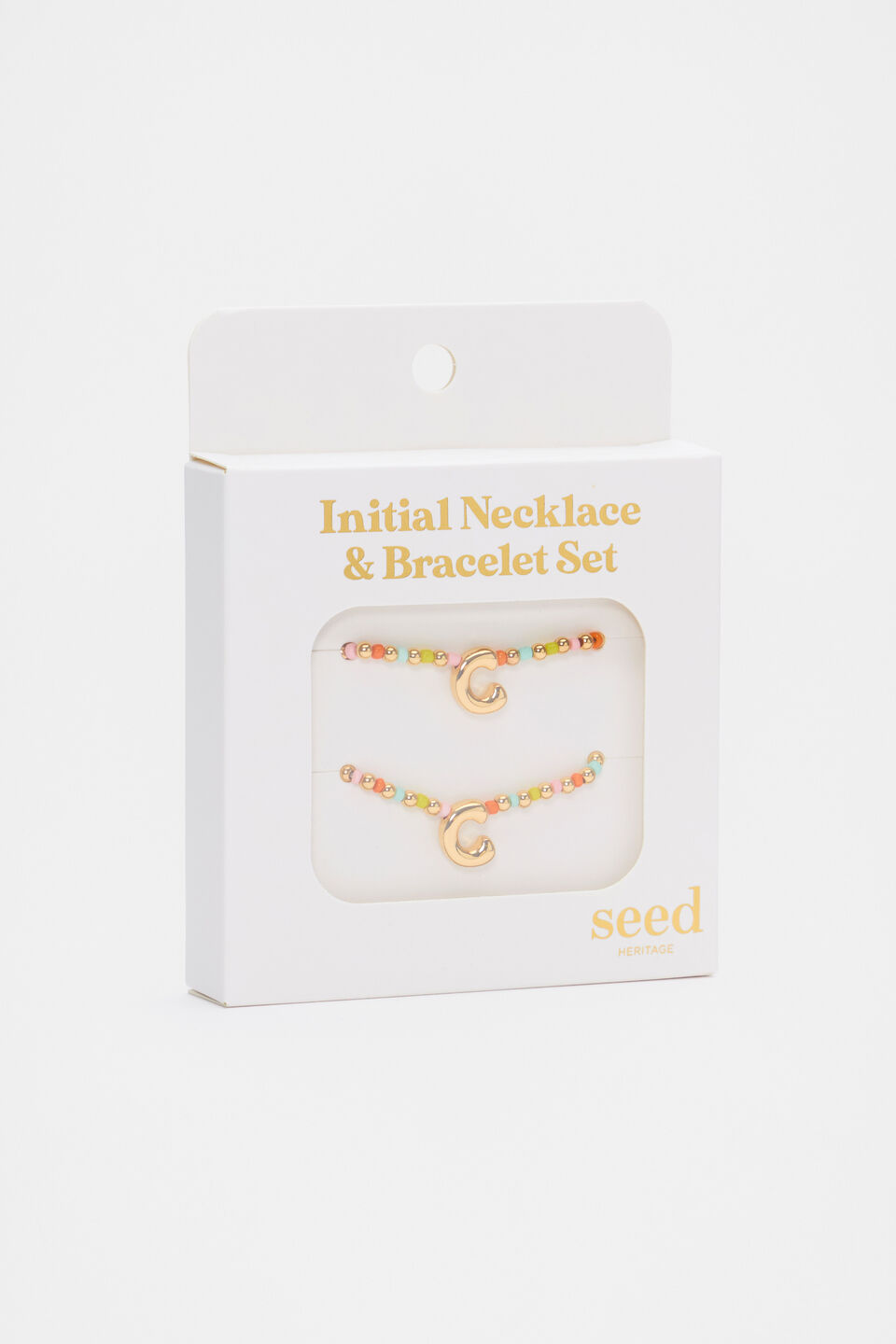 Initial Necklace And Bracelet Set  C