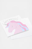 Happy Birthday Unicorn Card  Multi  hi-res