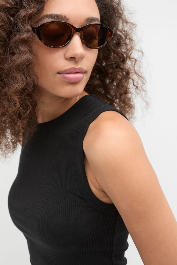 Core Australian Cotton Rib Tank  Black  hi-res