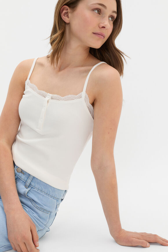 Lace Trim Cami  Canvas  hi-res