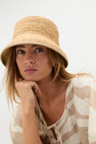 Trim Detail Raffia Bucket Hat  Iced Latte  hi-res