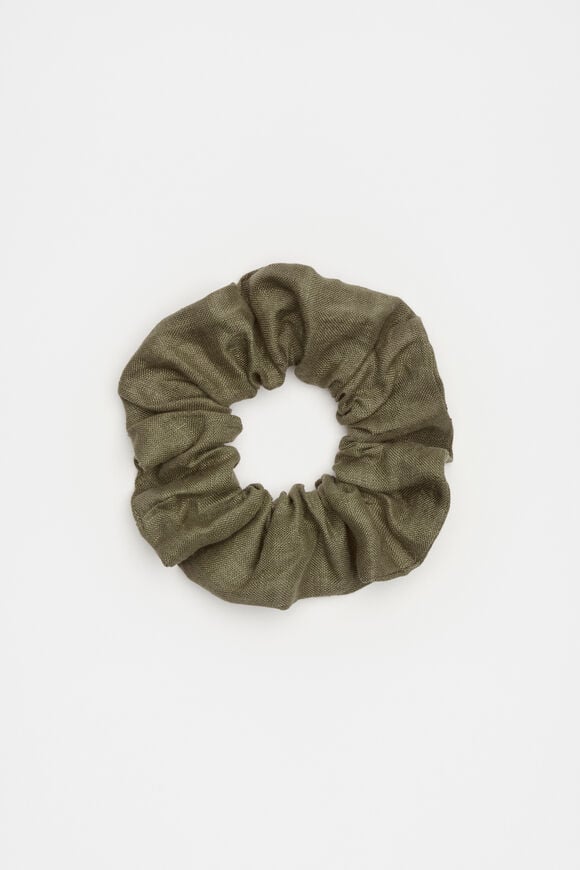 Linen Scrunchie  Olive Leaf  hi-res