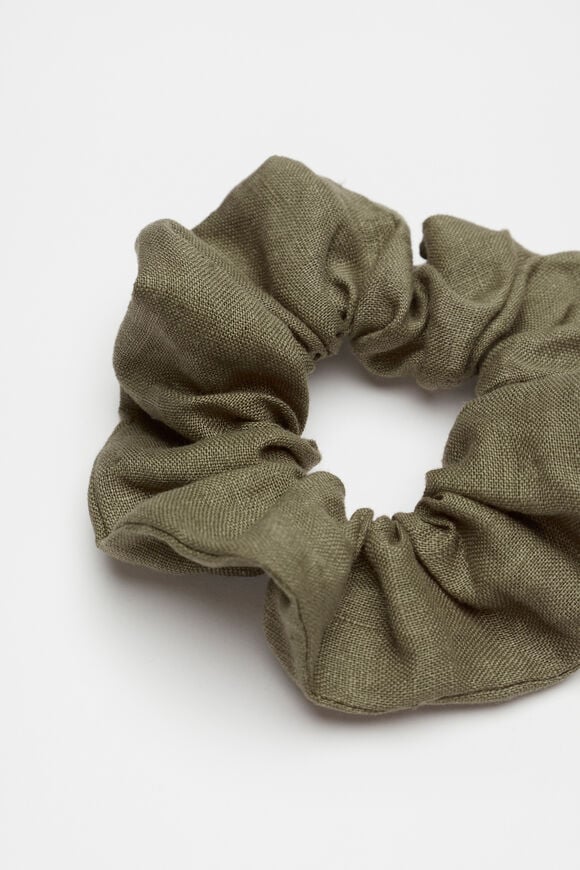 Linen Scrunchie  Olive Leaf  hi-res