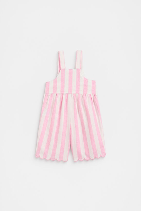 Stripe Scallop Overall  Candy Pink  hi-res