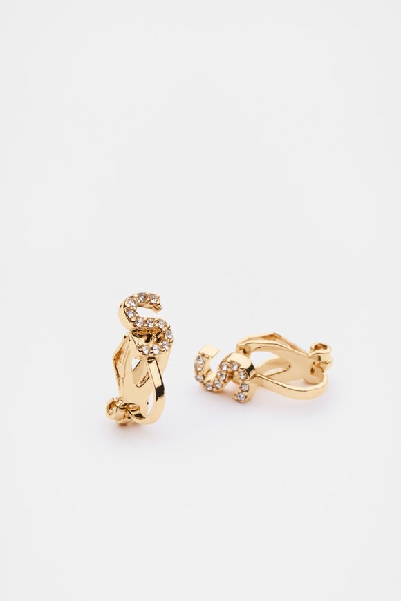 Initial Clip On Earings  S  hi-res