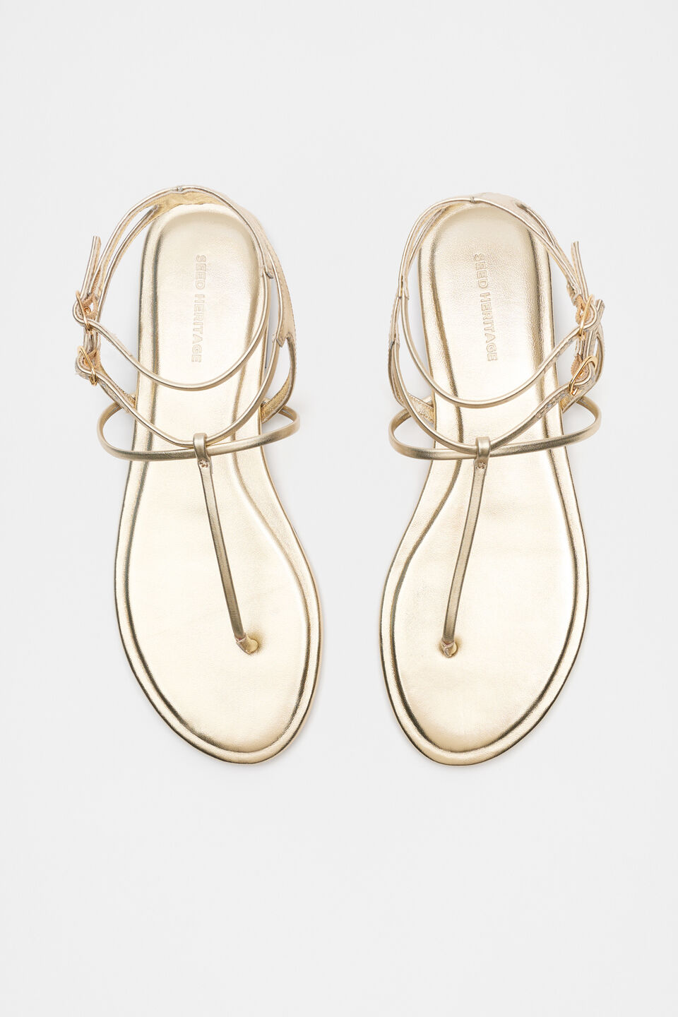 Jamie T Bar Sandal  Pale Gold