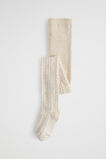 Cable Knit Tights  Oat Marle  hi-res