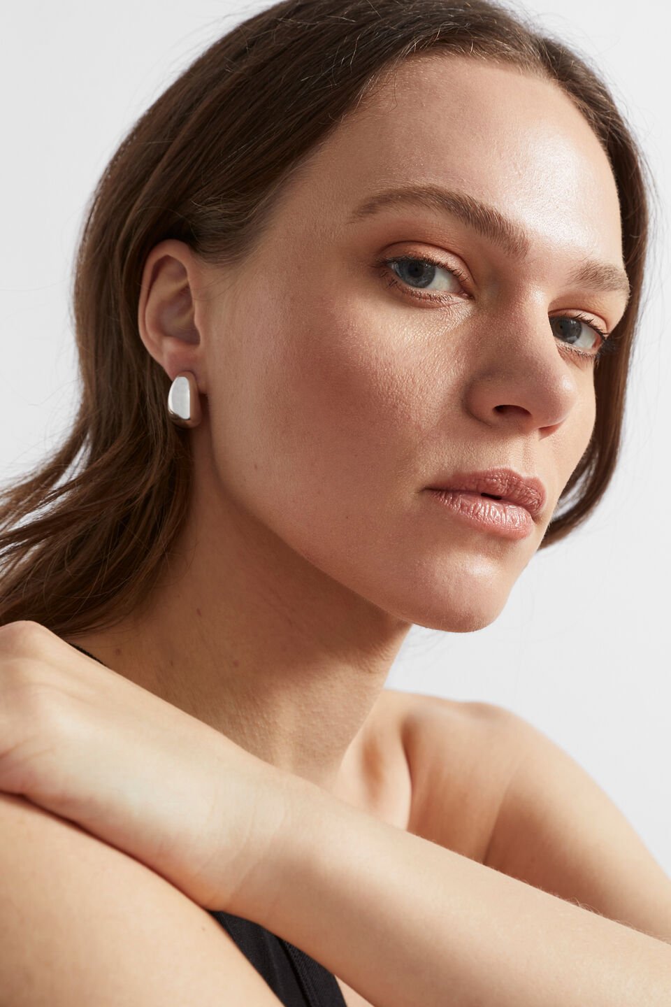 Curved Earring  Silver