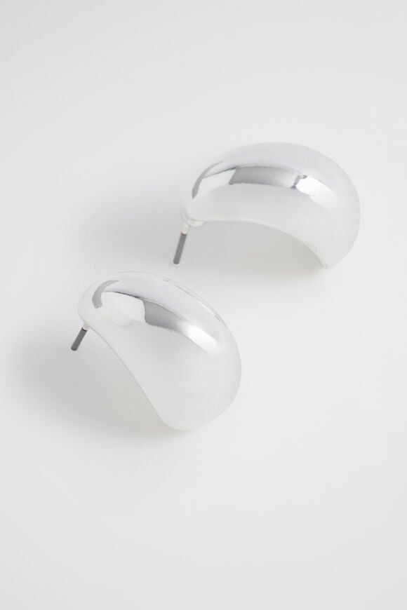Curved Earring  Silver  hi-res