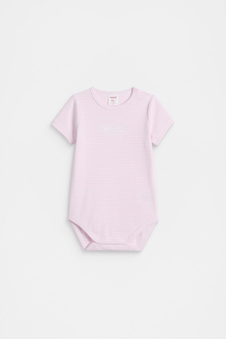 Core Rib Logo Bodysuit  Posie Stripe