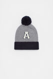 Colourblock Initial Beanie  A  hi-res
