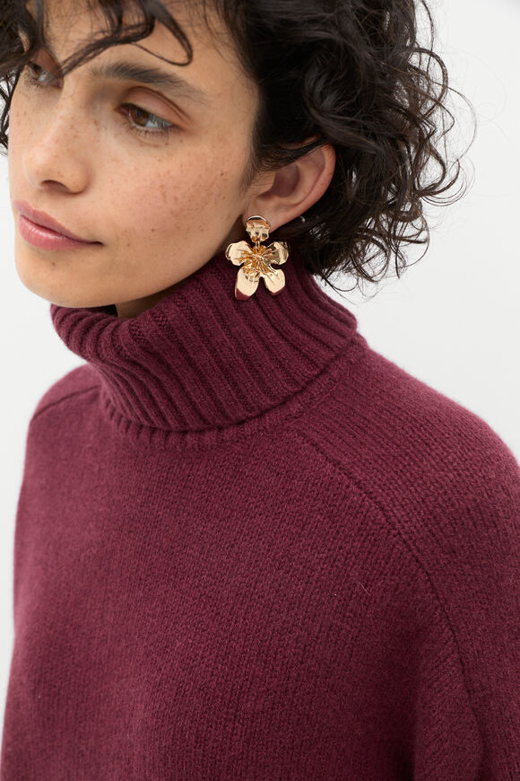 Wildflower Earring  Gold  hi-res