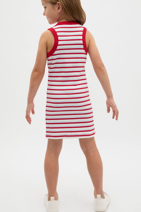 Logo Rib Dress  Chilli Stripe  hi-res