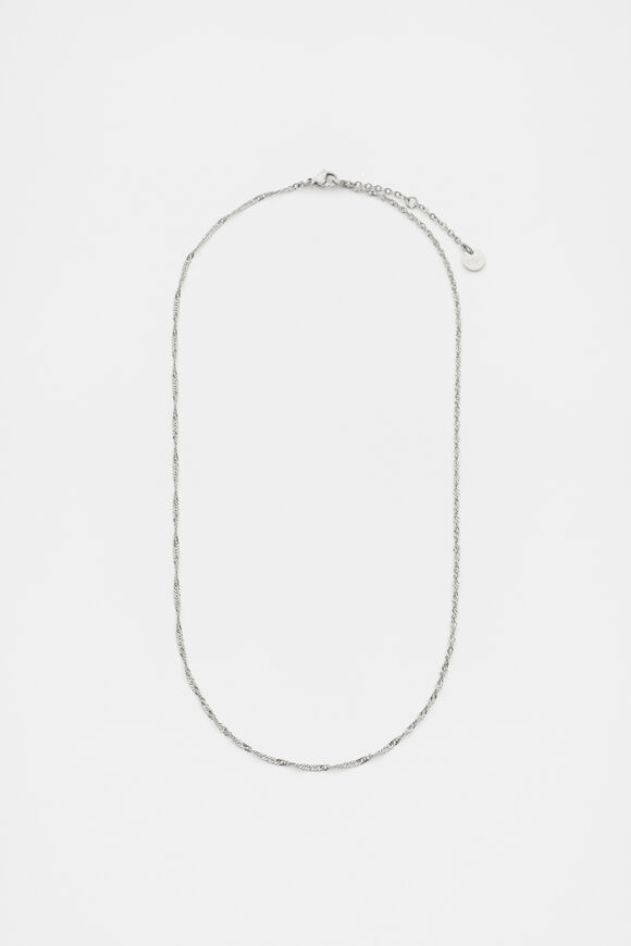 Waterproof Twist Chain Necklace  Silver  hi-res