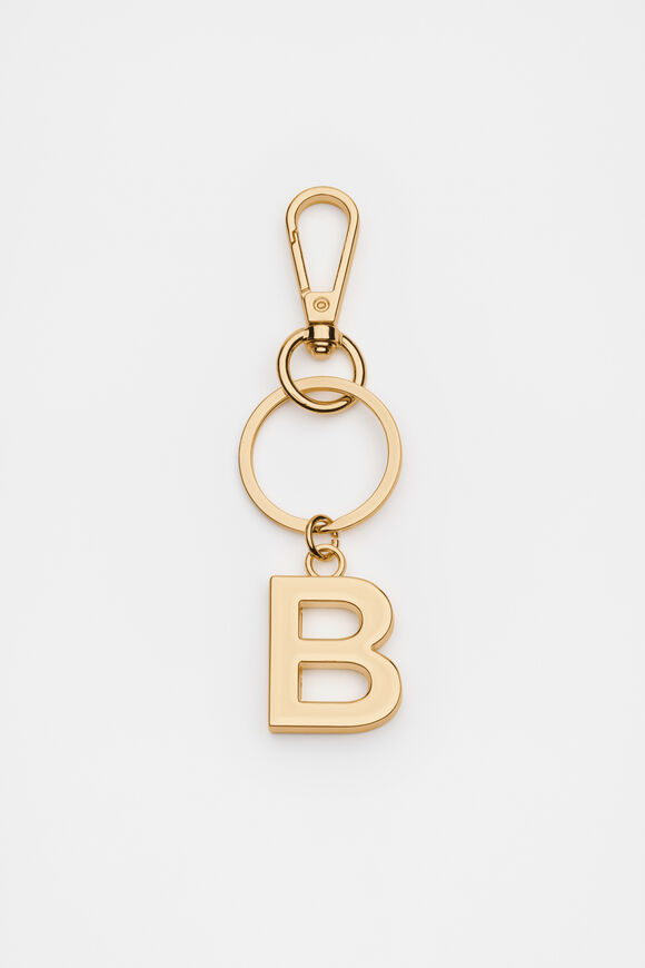 Gold Initials Keyring  B  hi-res