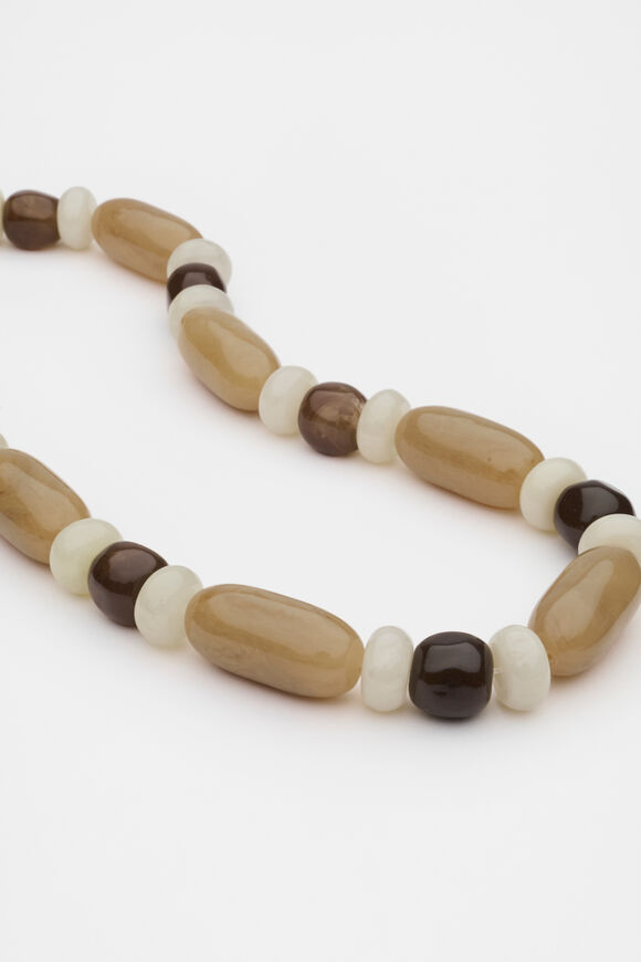 Resin Beaded Necklace  Iced Latte  hi-res