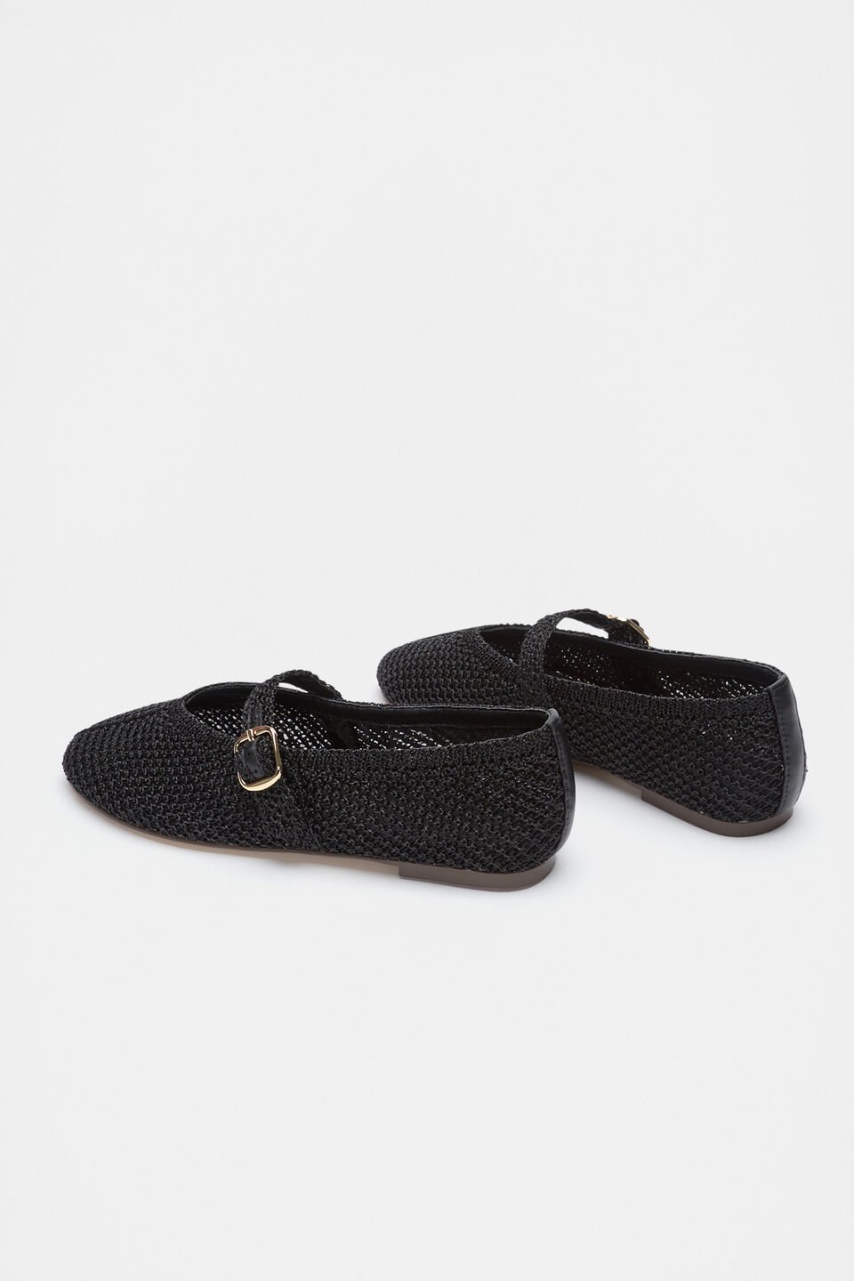Mara Crochet Ballet Flat  Black