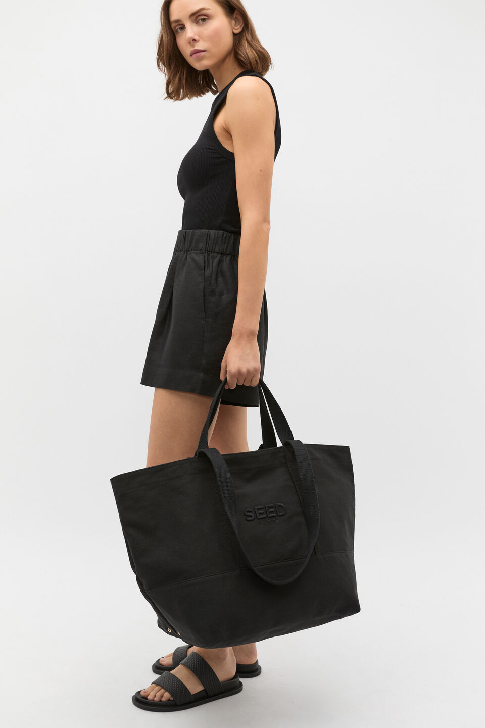 Seed Overnight Tote  Black