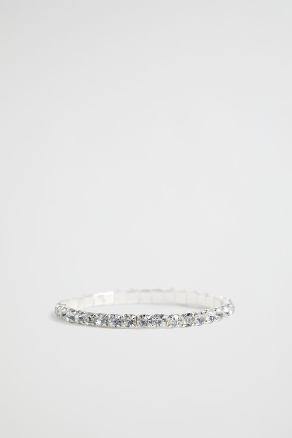 Diamante Stretch Bracelet  Clear  hi-res