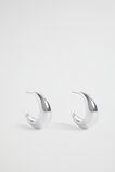 Curved Hoop Earring  Silver  hi-res