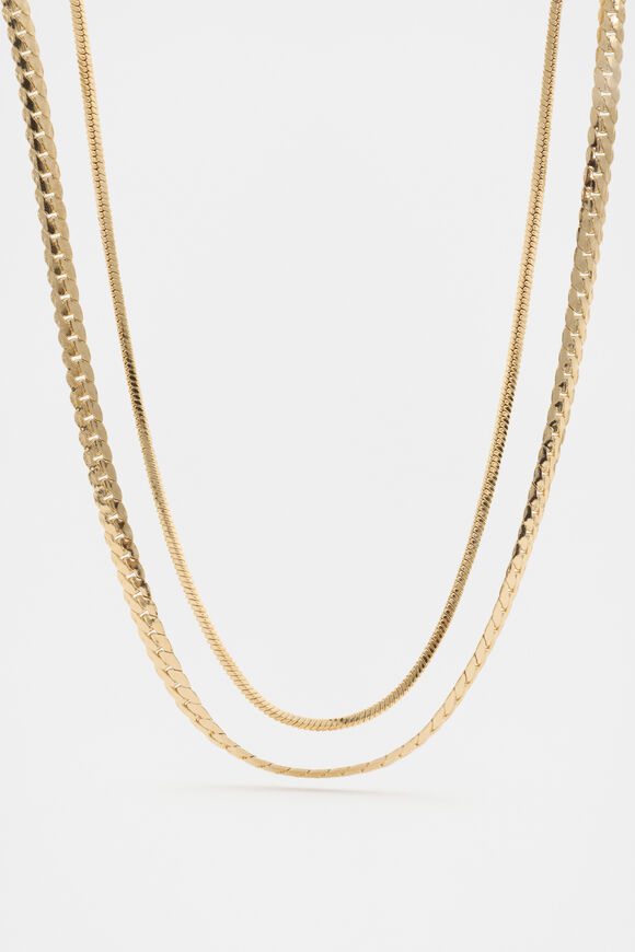 Duo Chain Necklace  Gold  hi-res