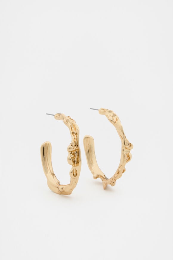 Large Molten Hoop  Gold  hi-res