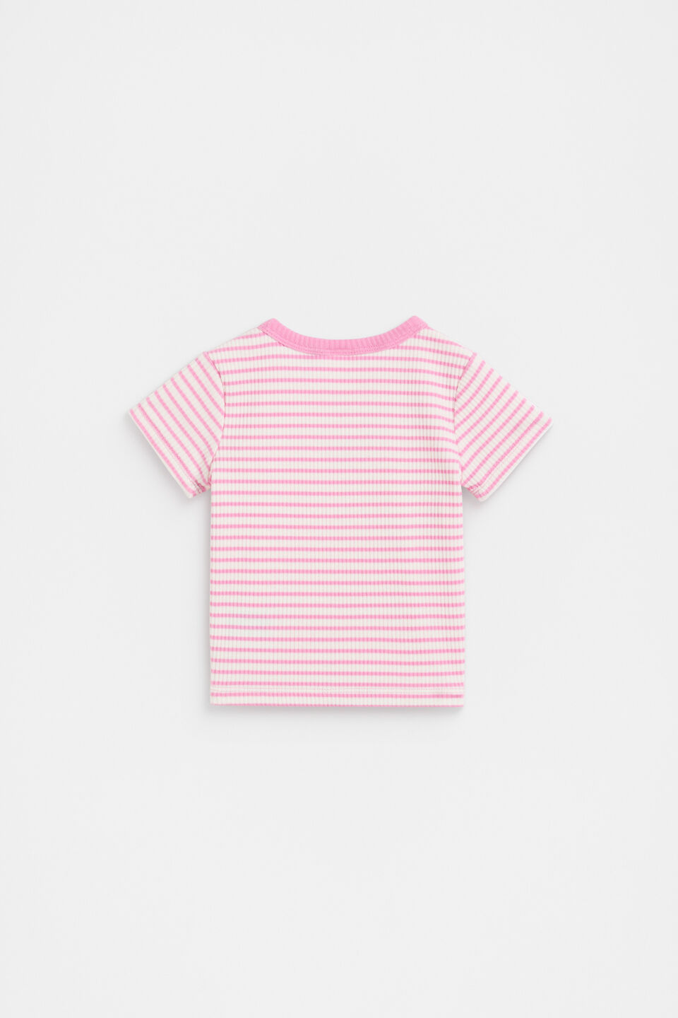 Core Logo Rib Tee  Candy Pink Stripe